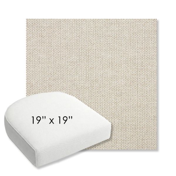Picture of Blend Linen | 19" x 19" Bullnose Contoured Rounded Back Wicker Chair Cushion - Sunbrella© Fabric