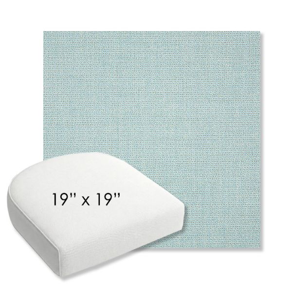 Picture of Bliss Dew | 19" x 19" Bullnose Contoured Rounded Back Wicker Chair Cushion - Sunbrella© Fabric