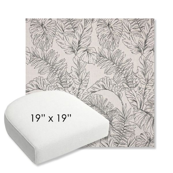 Picture of Calm Graphite | 19" x 19" Bullnose Contoured Rounded Back Wicker Chair Cushion - Sunbrella© Fabric
