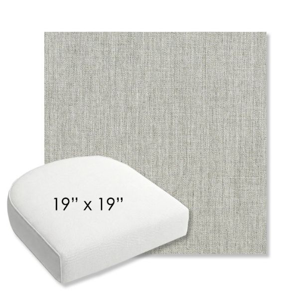 Picture of Canvas Granite | 19" x 19" Bullnose Contoured Rounded Back Wicker Chair Cushion - Sunbrella© Fabric