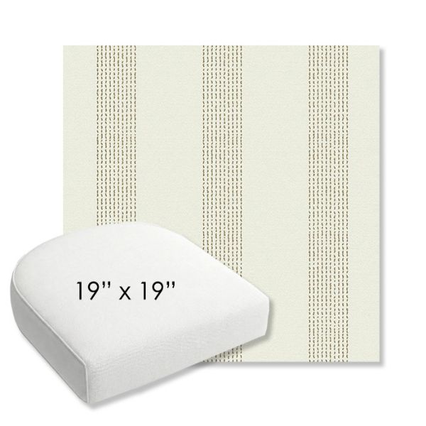 Picture of Caper Linen | 19" x 19" Bullnose Contoured Rounded Back Wicker Chair Cushion - Sunbrella© Fabric