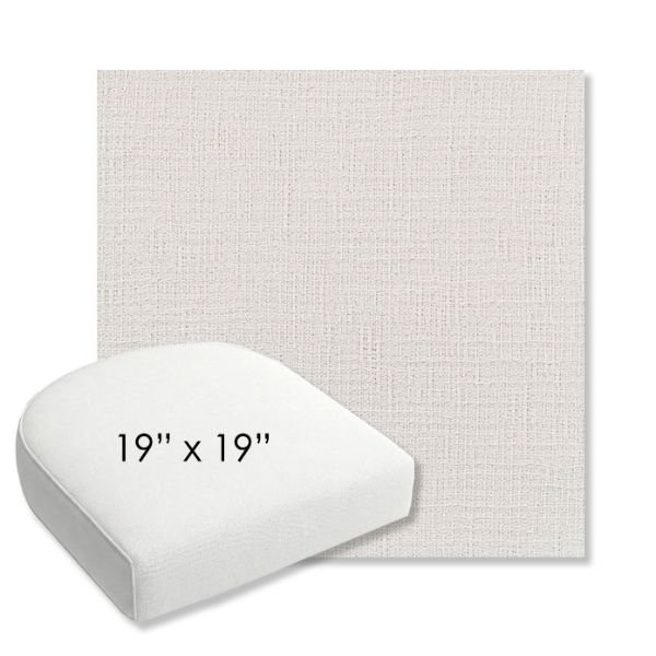 Picture of Cassava White | 19" x 19" Bullnose Contoured Rounded Back Wicker Chair Cushion - Sunbrella© Fabric