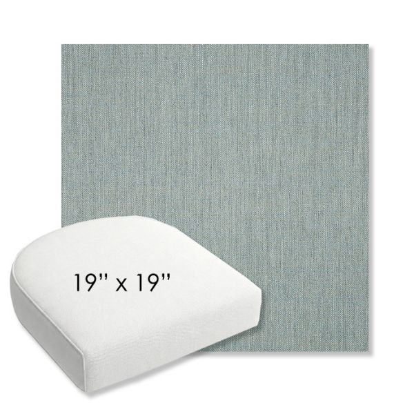 Picture of Cast Mist | 19" x 19" Bullnose Contoured Rounded Back Wicker Chair Cushion - Sunbrella© Fabric