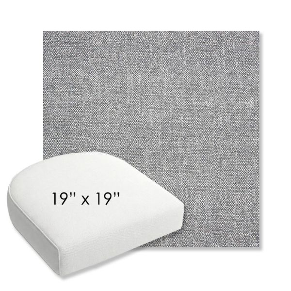 Picture of Chartres Gull | 19" x 19" Bullnose Contoured Rounded Back Wicker Chair Cushion - Sunbrella© Fabric