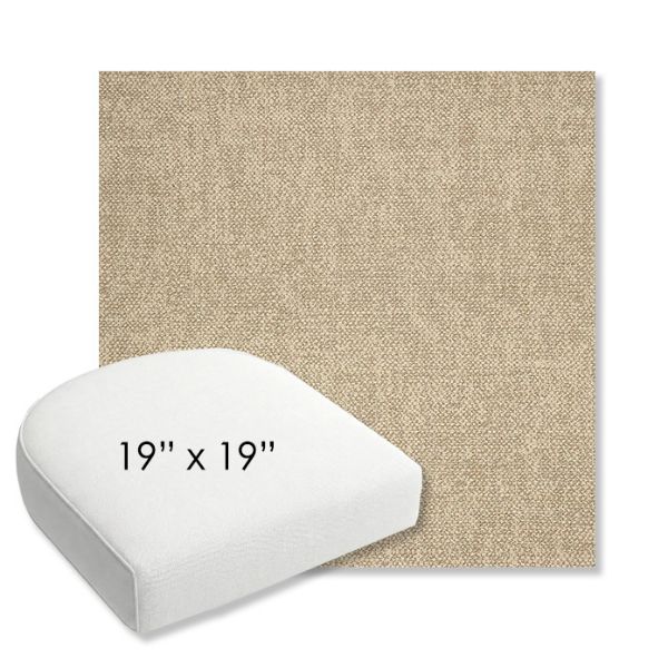 Picture of Chartres Malt | 19" x 19" Bullnose Contoured Rounded Back Wicker Chair Cushion - Sunbrella© Fabric