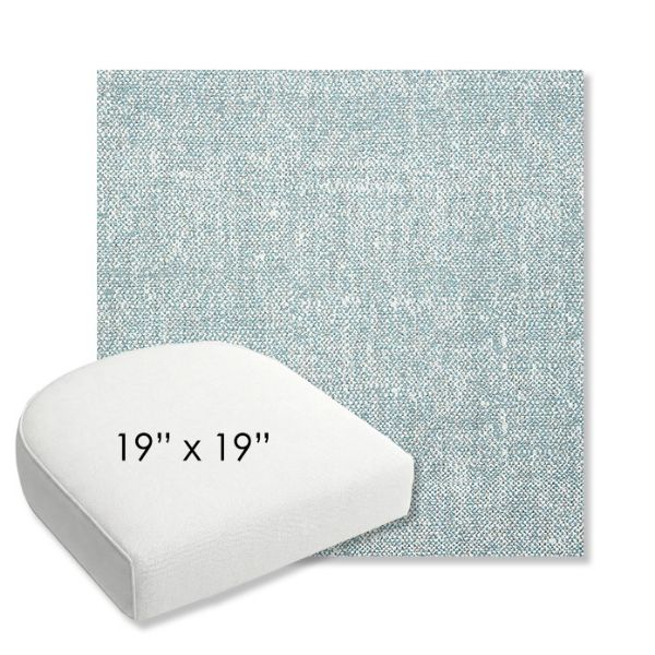 Picture of Chartres Opal | 19" x 19" Bullnose Contoured Rounded Back Wicker Chair Cushion - Sunbrella© Fabric