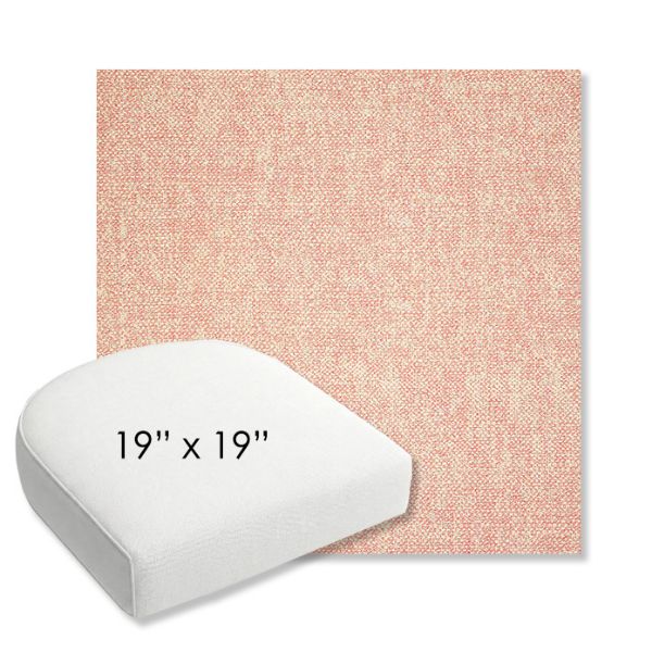 Picture of Chartres Rose | 19" x 19" Bullnose Contoured Rounded Back Wicker Chair Cushion - Sunbrella© Fabric