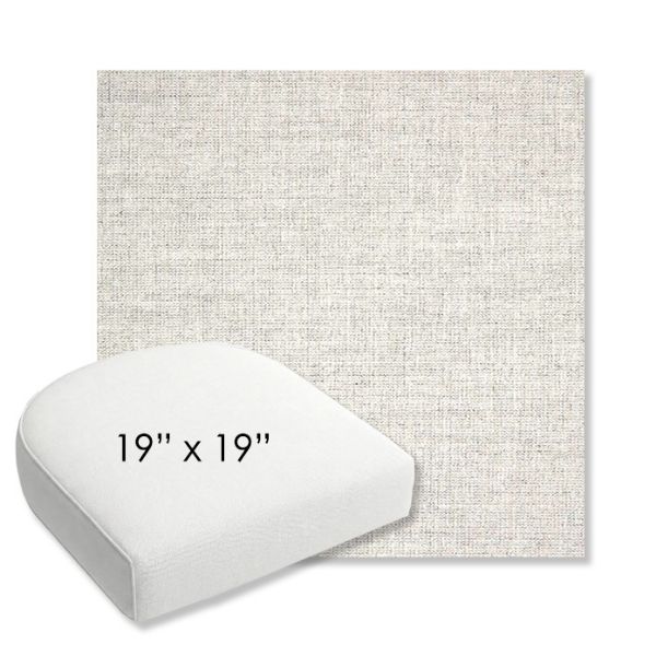 Picture of Crush Cloud | 19" x 19" Bullnose Contoured Rounded Back Wicker Chair Cushion - Sunbrella© Fabric