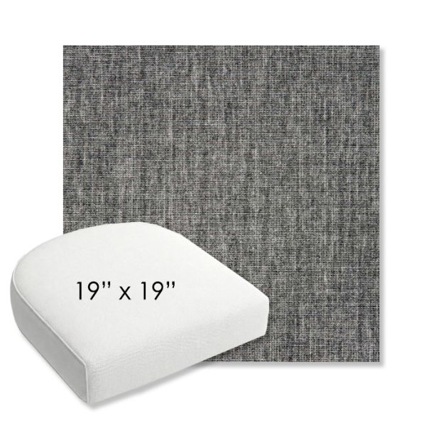 Picture of Crush Pewter | 19" x 19" Bullnose Contoured Rounded Back Wicker Chair Cushion - Sunbrella© Fabric