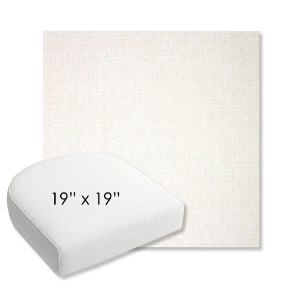 Picture of Crush Snow | 19" x 19" Bullnose Contoured Rounded Back Wicker Chair Cushion - Sunbrella© Fabric
