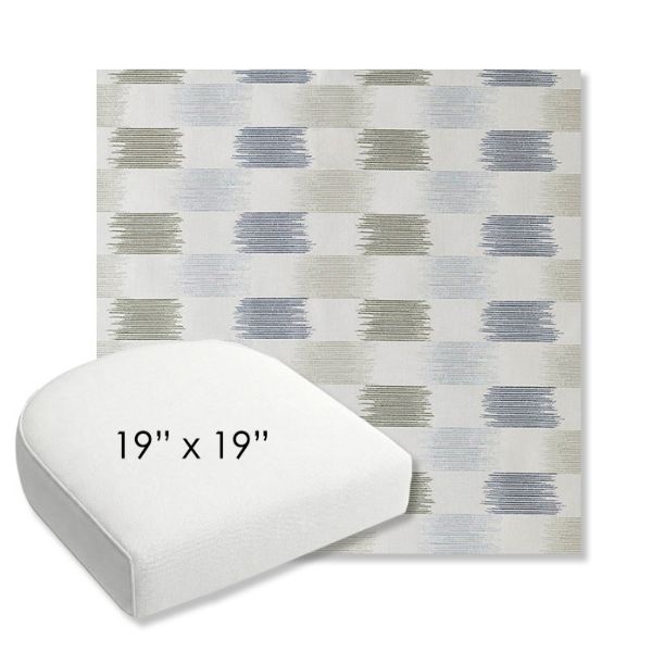 Picture of Dream Mist | 19" x 19" Bullnose Contoured Rounded Back Wicker Chair Cushion - Sunbrella© Fabric