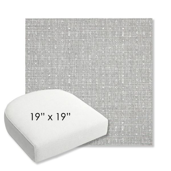 Picture of Embrace Pewter | 19" x 19" Bullnose Contoured Rounded Back Wicker Chair Cushion - Sunbrella© Fabric