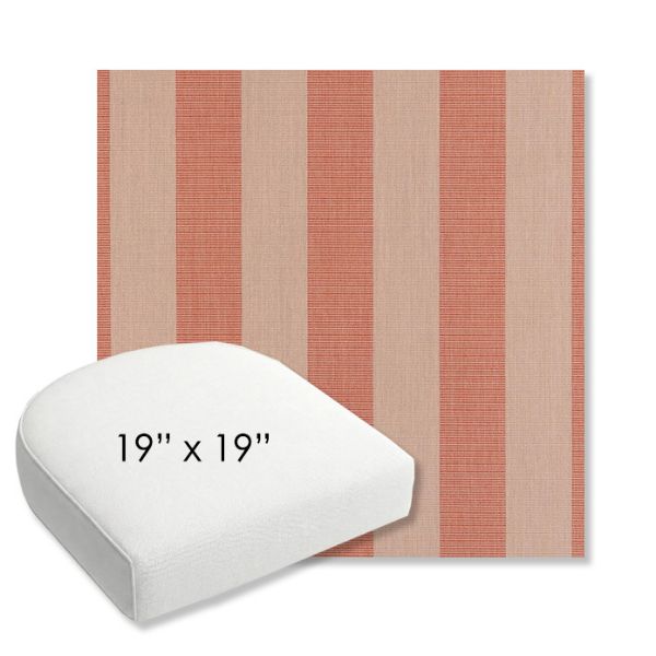 Picture of Expressive Blush | 19" x 19" Bullnose Contoured Rounded Back Wicker Chair Cushion - Sunbrella© Fabric