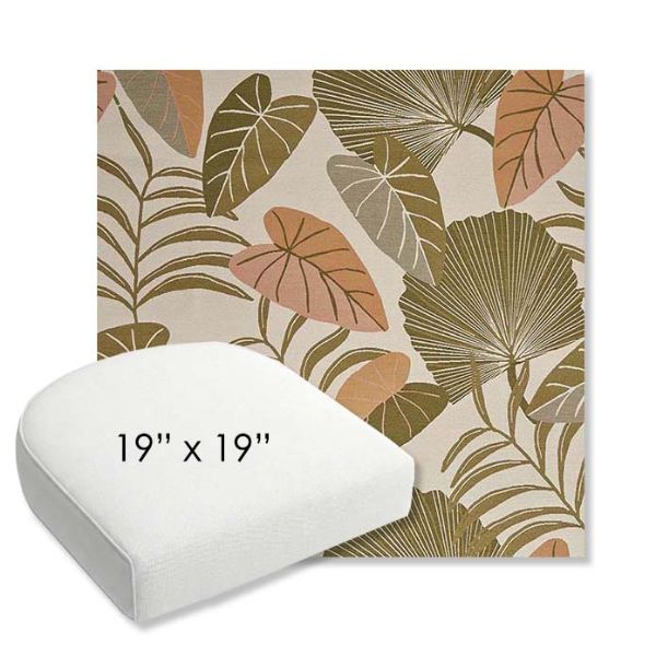Picture of Fernie Mimosa | 19" x 19" Bullnose Contoured Rounded Back Wicker Chair Cushion - Sunbrella© Fabric