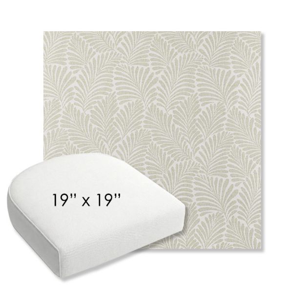 Picture of Frond Spring | 19" x 19" Bullnose Contoured Rounded Back Wicker Chair Cushion - Sunbrella© Fabric