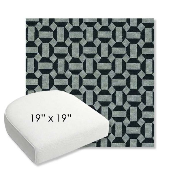 Picture of Hoopla Plume | 19" x 19" Bullnose Contoured Rounded Back Wicker Chair Cushion - Sunbrella© Fabric
