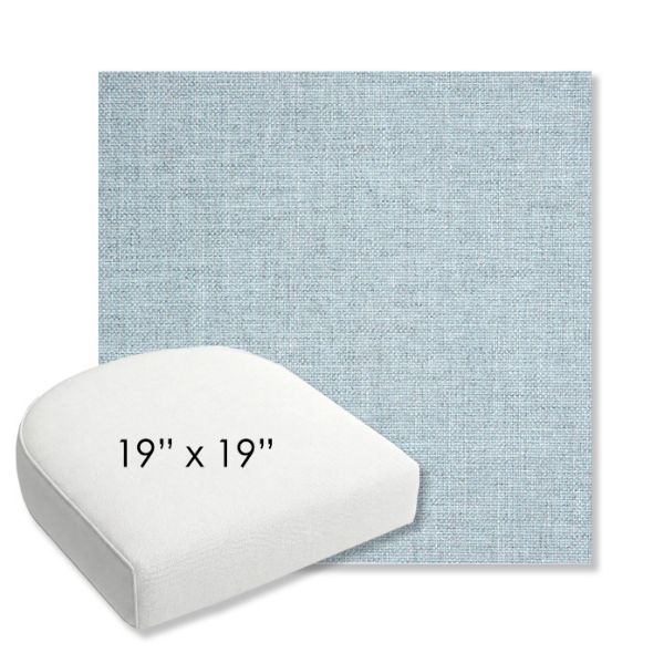 Picture of Idol Frost | 19" x 19" Bullnose Contoured Rounded Back Wicker Chair Cushion - Sunbrella© Fabric