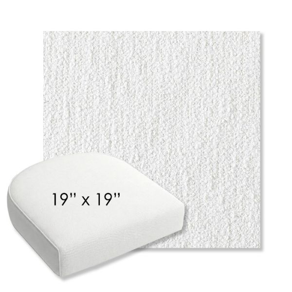 Picture of Improve White | 19" x 19" Bullnose Contoured Rounded Back Wicker Chair Cushion - Sunbrella© Fabric