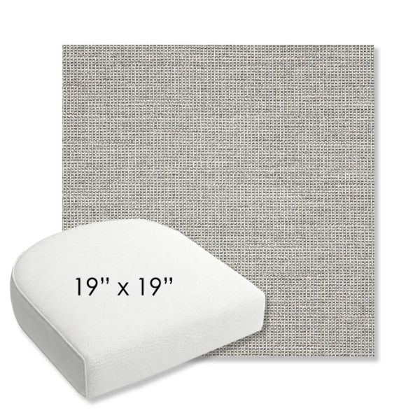 Picture of Kudos Ash | 19" x 19" Bullnose Contoured Rounded Back Wicker Chair Cushion - Sunbrella© Fabric