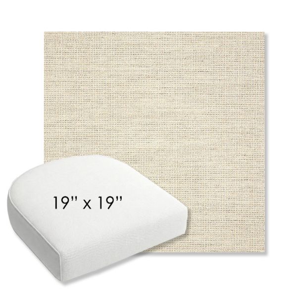 Picture of Kudos Mortar | 19" x 19" Bullnose Contoured Rounded Back Wicker Chair Cushion - Sunbrella© Fabric