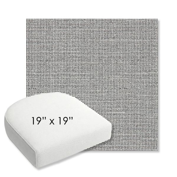 Picture of Kudos Newsprint | 19" x 19" Bullnose Contoured Rounded Back Wicker Chair Cushion - Sunbrella© Fabric