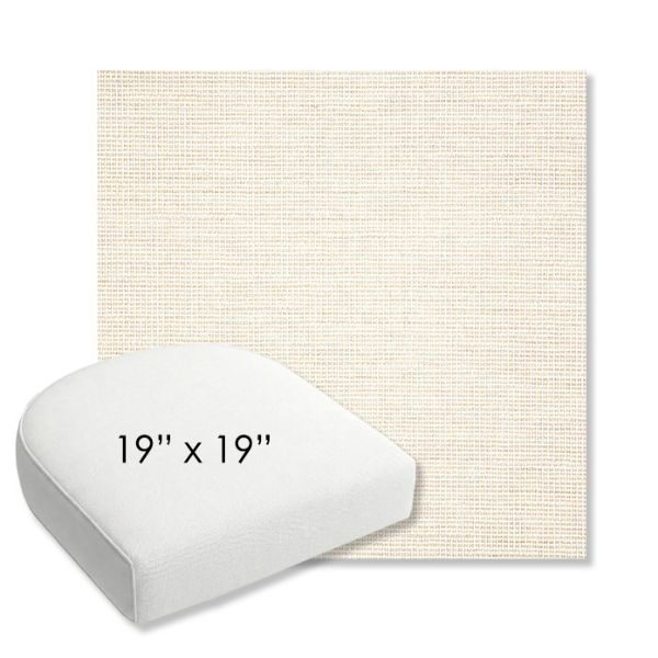 Picture of Kudos Vellum | 19" x 19" Bullnose Contoured Rounded Back Wicker Chair Cushion - Sunbrella© Fabric