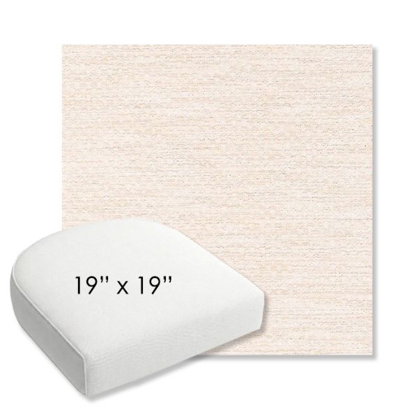 Picture of Litchfield Eggshell | 19" x 19" Bullnose Contoured Rounded Back Wicker Chair Cushion - Sunbrella© Fabric