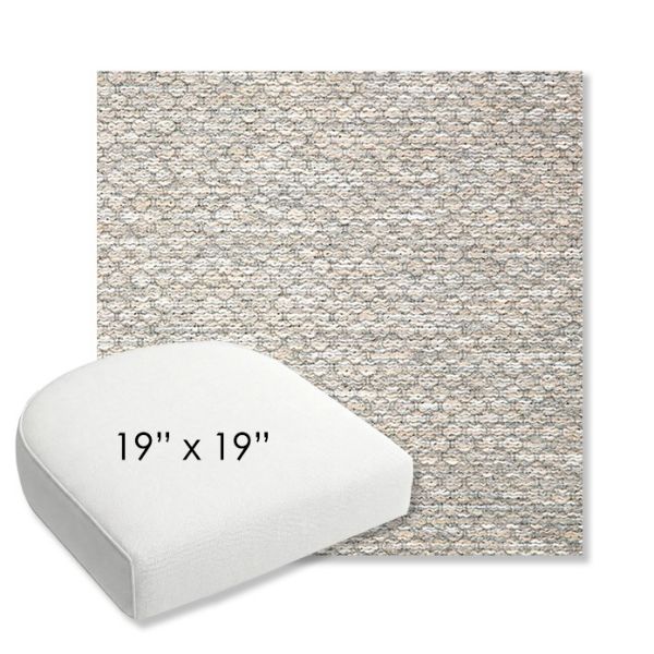 Picture of Litchfield Fog | 19" x 19" Bullnose Contoured Rounded Back Wicker Chair Cushion - Sunbrella© Fabric