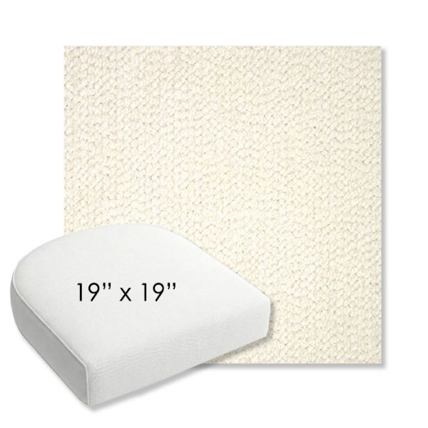 Picture of Margo Snow | 19" x 19" Bullnose Contoured Rounded Back Wicker Chair Cushion - Sunbrella© Fabric