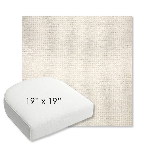 Picture of Nurture White | 19" x 19" Bullnose Contoured Rounded Back Wicker Chair Cushion - Sunbrella© Fabric