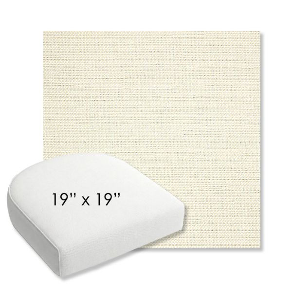 Picture of Piazza Parchment | 19" x 19" Bullnose Contoured Rounded Back Wicker Chair Cushion - Sunbrella© Fabric
