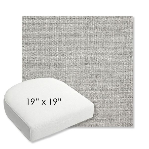 Picture of Piazza Pebble | 19" x 19" Bullnose Contoured Rounded Back Wicker Chair Cushion - Sunbrella© Fabric