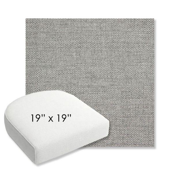 Picture of Piazza Stone | 19" x 19" Bullnose Contoured Rounded Back Wicker Chair Cushion - Sunbrella© Fabric