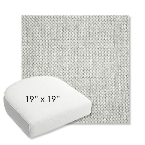 Picture of Pique Cloud | 19" x 19" Bullnose Contoured Rounded Back Wicker Chair Cushion - Sunbrella© Fabric