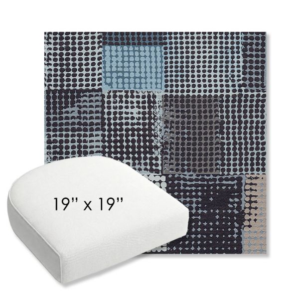 Picture of Pop Patch | 19" x 19" Bullnose Contoured Rounded Back Wicker Chair Cushion - Sunbrella© Fabric