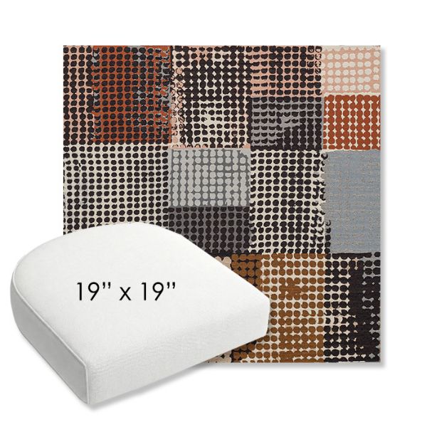 Picture of Pop Punchcard | 19" x 19" Bullnose Contoured Rounded Back Wicker Chair Cushion - Sunbrella© Fabric