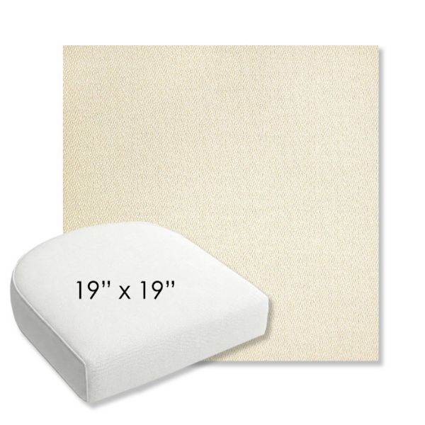 Picture of Posh Salt | 19" x 19" Bullnose Contoured Rounded Back Wicker Chair Cushion - Sunbrella© Fabric