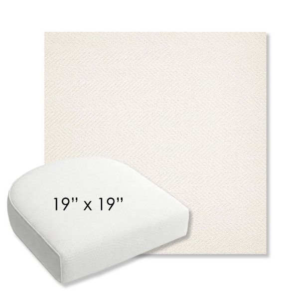 Picture of Posh Snow | 19" x 19" Bullnose Contoured Rounded Back Wicker Chair Cushion - Sunbrella© Fabric