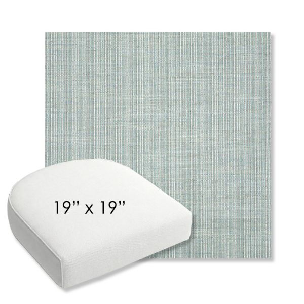 Picture of Proven Seaglass | 19" x 19" Bullnose Contoured Rounded Back Wicker Chair Cushion - Sunbrella© Fabric