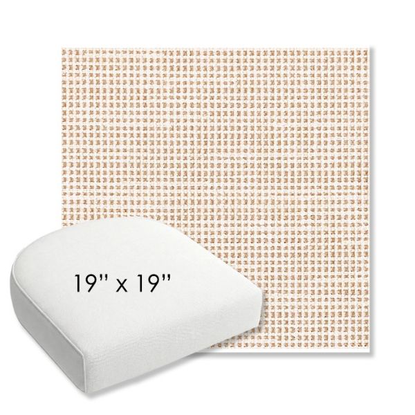 Picture of Rest Bisque | 19" x 19" Bullnose Contoured Rounded Back Wicker Chair Cushion - Sunbrella© Fabric