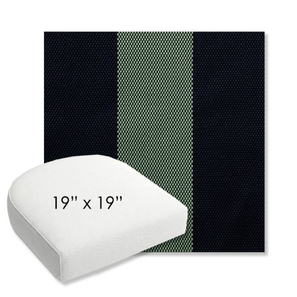 Picture of Rothko Mint Julep | 19" x 19" Bullnose Contoured Rounded Back Wicker Chair Cushion - Sunbrella© Fabric