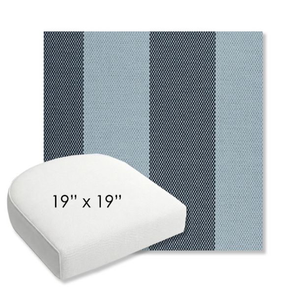 Picture of Rothko Oceanfront | 19" x 19" Bullnose Contoured Rounded Back Wicker Chair Cushion - Sunbrella© Fabric