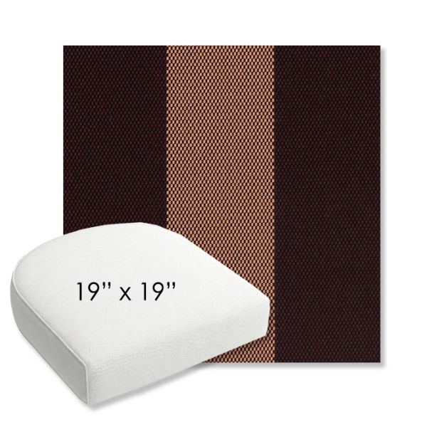 Picture of Rothko Sangria | 19" x 19" Bullnose Contoured Rounded Back Wicker Chair Cushion - Sunbrella© Fabric