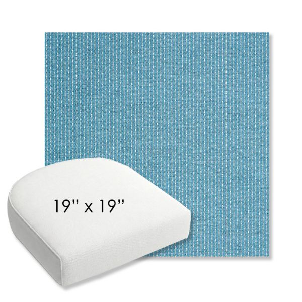 Picture of Solo Sky | 19" x 19" Bullnose Contoured Rounded Back Wicker Chair Cushion - Sunbrella© Fabric