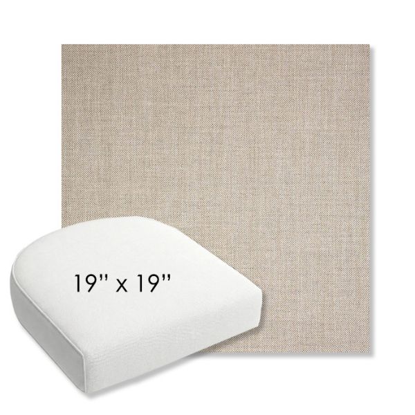 Picture of Switch Flax | 19" x 19" Bullnose Contoured Rounded Back Wicker Chair Cushion - Sunbrella© Fabric