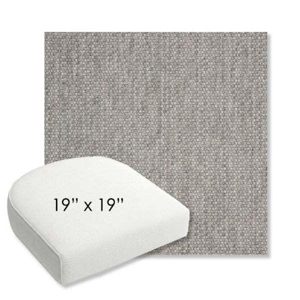 Picture of Tailored Fog | 19" x 19" Bullnose Contoured Rounded Back Wicker Chair Cushion - Sunbrella© Fabric