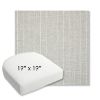 Picture of Ticking Fog | 19" x 19" Bullnose Contoured Rounded Back Wicker Chair Cushion - Sunbrella© Fabric