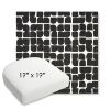 Picture of Toggle Inkblot | 19" x 19" Bullnose Contoured Rounded Back Wicker Chair Cushion - Sunbrella© Fabric
