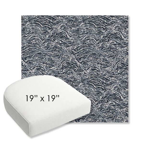 Picture of Undercurrent Tide | 19" x 19" Bullnose Contoured Rounded Back Wicker Chair Cushion - Sunbrella© Fabric