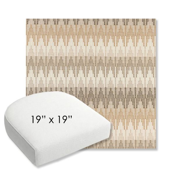 Picture of Valley Dune | 19" x 19" Bullnose Contoured Rounded Back Wicker Chair Cushion - Sunbrella© Fabric